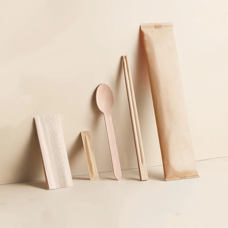 Chopsticks cum cochleari PROMPTU Cochlear et Chopsticks PROMPTU Cutlery Degradable Paper film Set