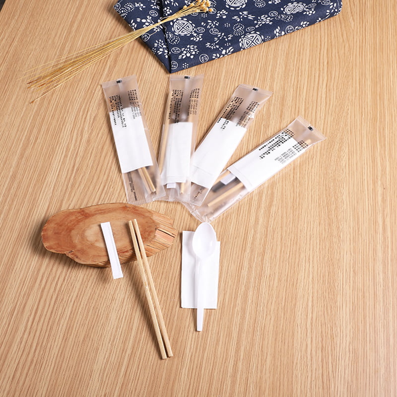 Bamboo Prosapia Chopsticks cum DENTISCALPIUM Serviette Frosted composita film Set