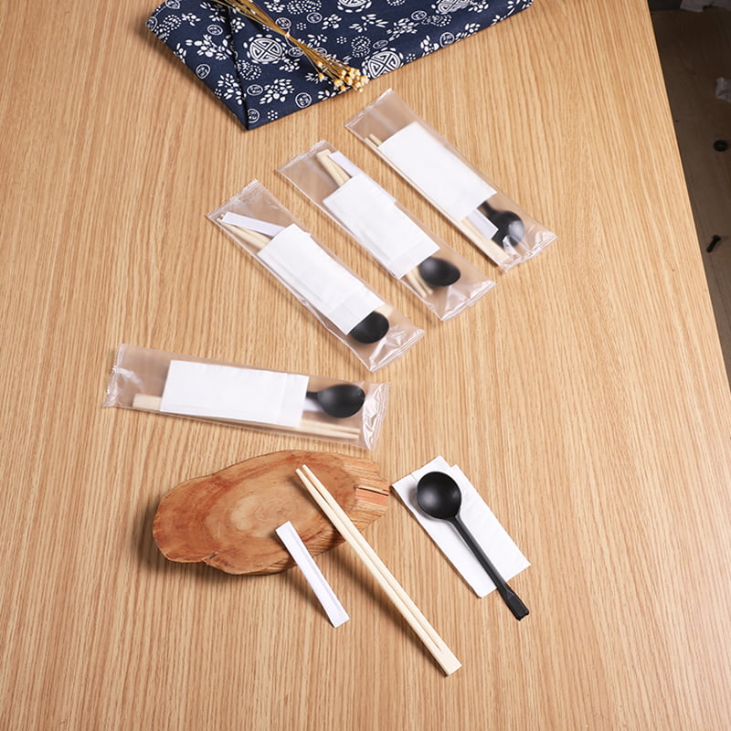 Bamboo Chopsticks constitue Cum DENTISCALPIUM Serviette Frosted composita film Set
