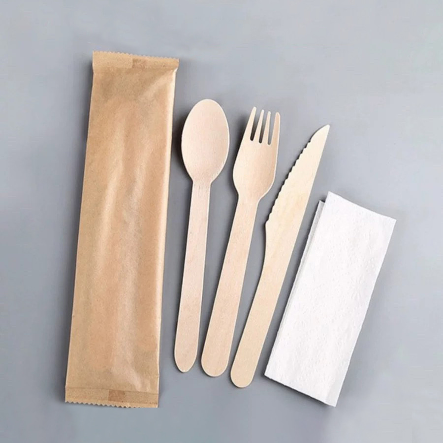 PROMPTU Environmentally Friendly Tableware Manufacturer ligneus Cutlery pone Degradable Paper film Set